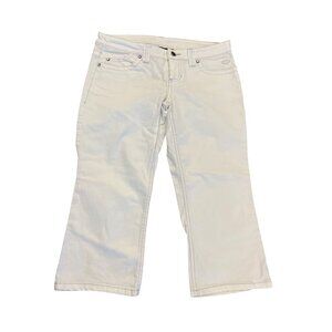 Harley Davidson White Capris Denim Jeans Women's Size 6 Motorcycle Pants